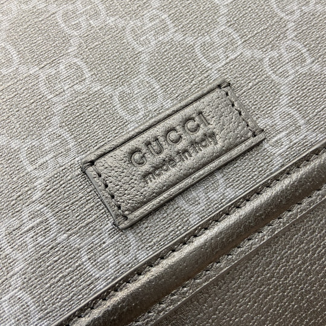 Gucci Supreme Canvas Messenger Bag, Black Leather Trim, Adjustable Strap 6 i1718720311 1692 4
