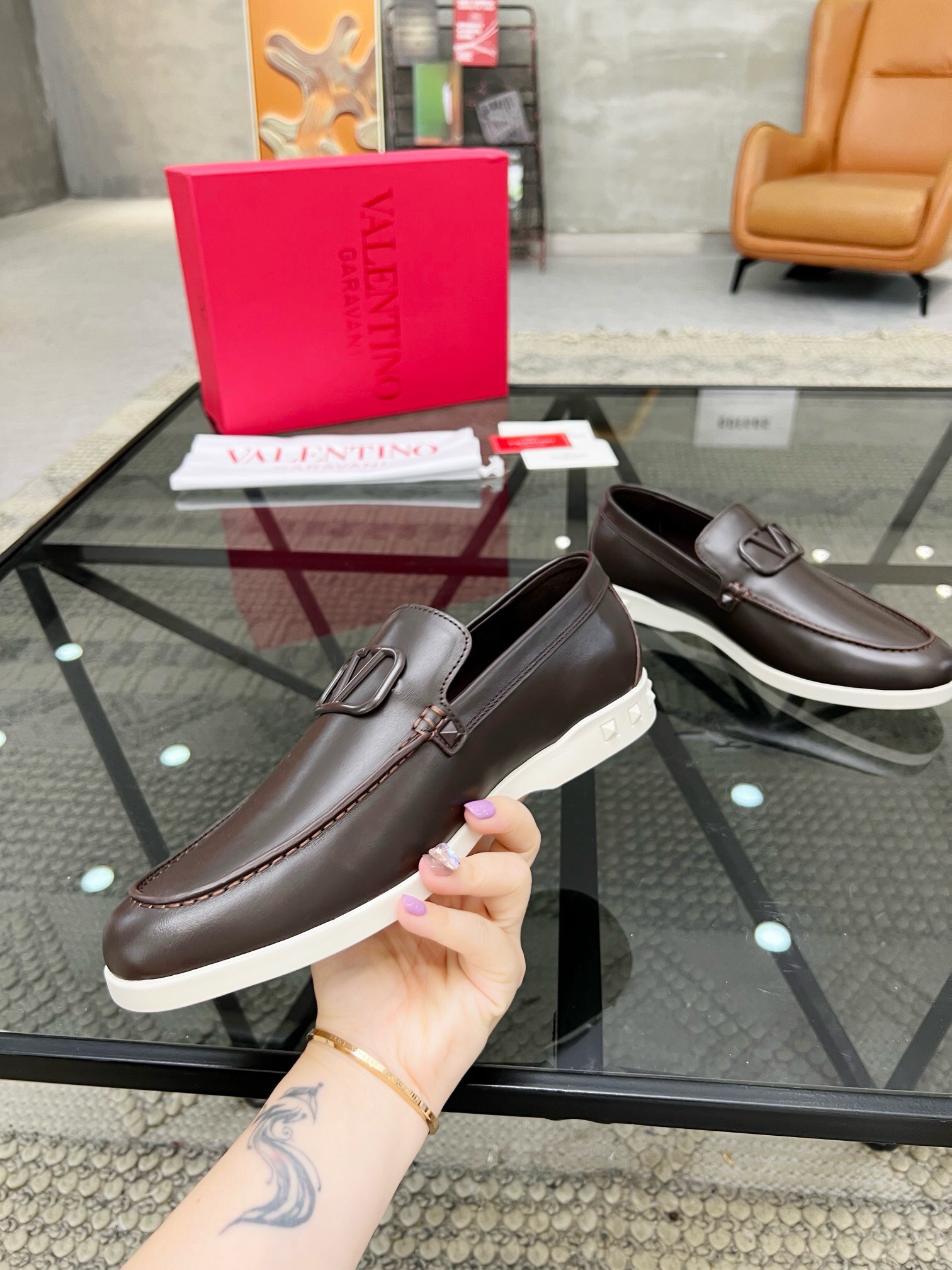 华伦天奴 Valentino 高定典藏经典高奢皮鞋男鞋女鞋鞋履高跟鞋 #A1567B8C 4