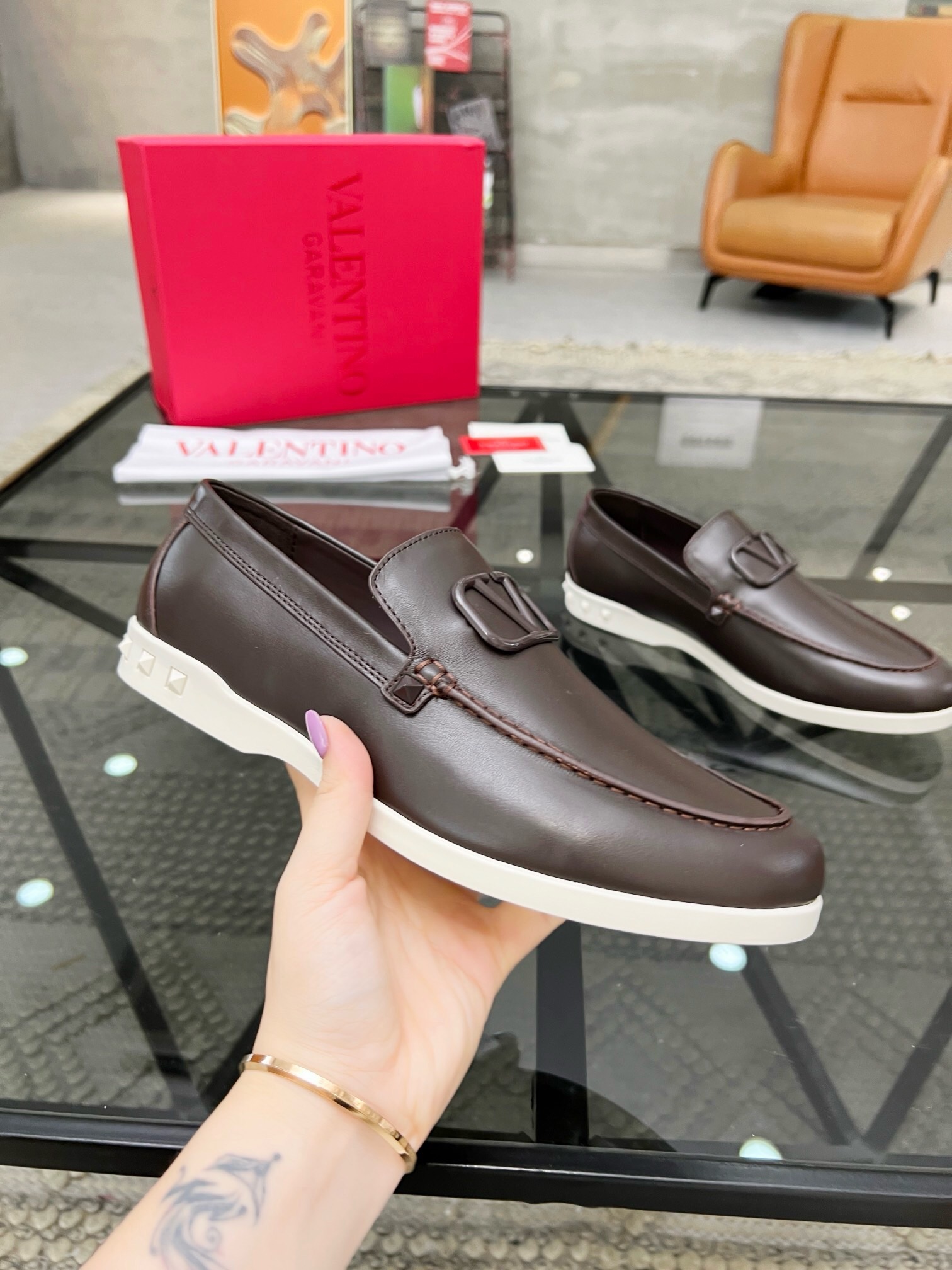 华伦天奴 Valentino 高定典藏经典高奢皮鞋男鞋女鞋鞋履高跟鞋 #A1567B8C 5