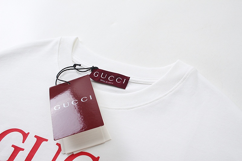 Gucci 橙条空G印花短袖 采用24S特纺紧密棉面料