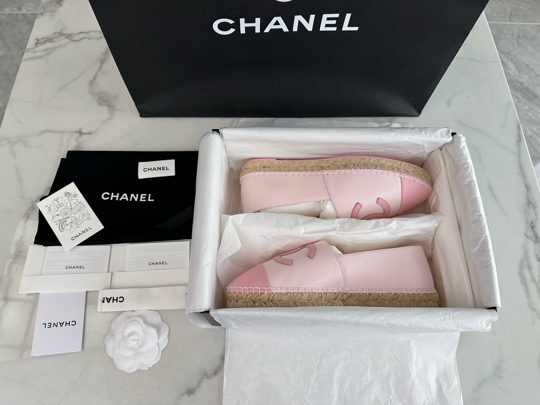 Chanel Sapatos Alpargatas Rosa Pele de carneiro