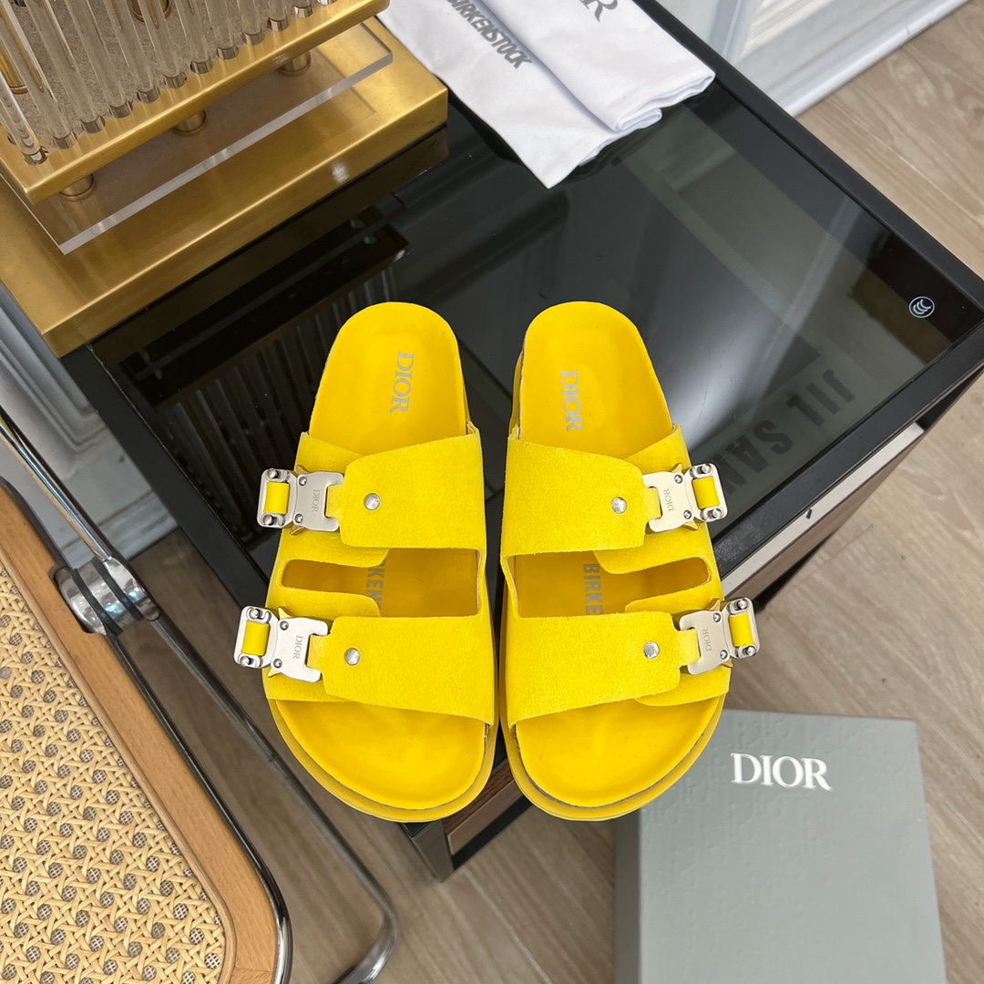 2024 AAA Replica Anpassen
 Dior Mules Schuhe Sandalen Badelatschen Grau Unisex Kalbsleder Rindsleder Frost Kautschuk Frühling/Sommer Kollektion Oblique Lässig