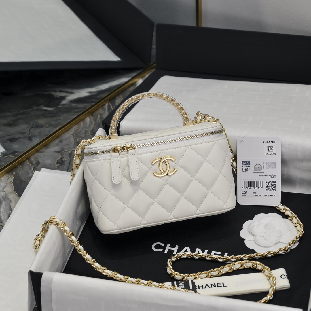 Chanel Bolsos de cosméticos Negro Oro Resina Colección primavera – verano