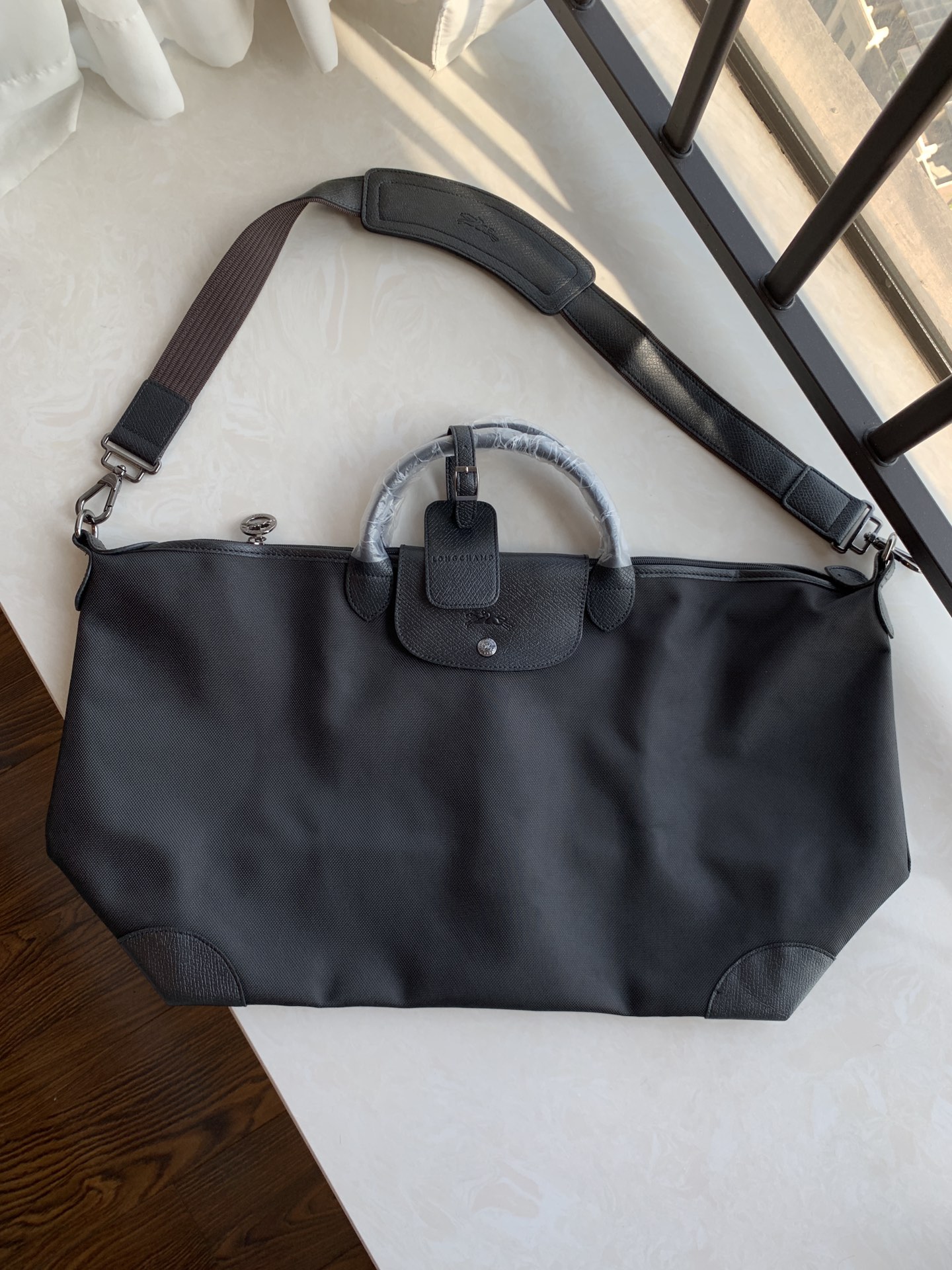 Longchamp Black real shot! Longxiang travel bag