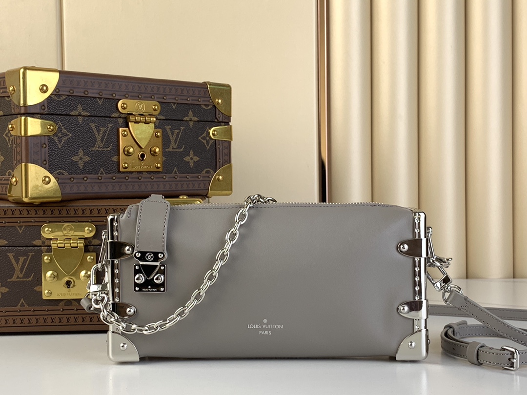 Louis Vuitton Bags Handbags Grey Cowhide Chains M25445