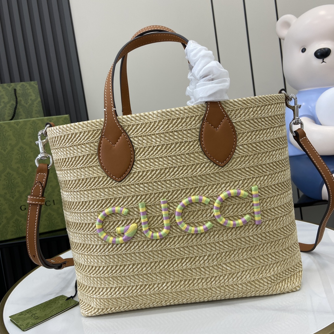 AAAA personalizza
 Gucci Marrone Verde Paglia tessuta Collezione estiva