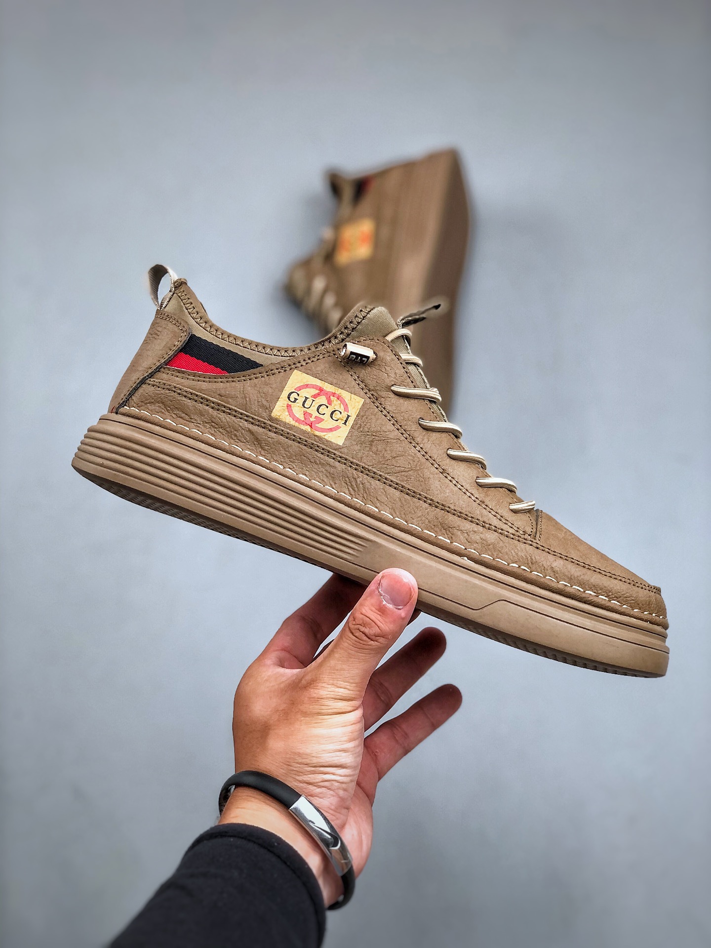 240 Gucci 轻奢单品 广东品质原厂 高奢古驰Gucci Screener GG High-Top Sneaker休闲潮鞋