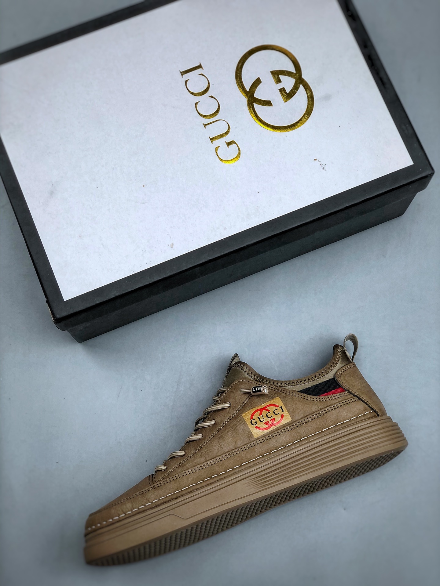 240 Gucci 轻奢单品 广东品质原厂 高奢古驰Gucci Screener GG High-Top Sneaker休闲潮鞋