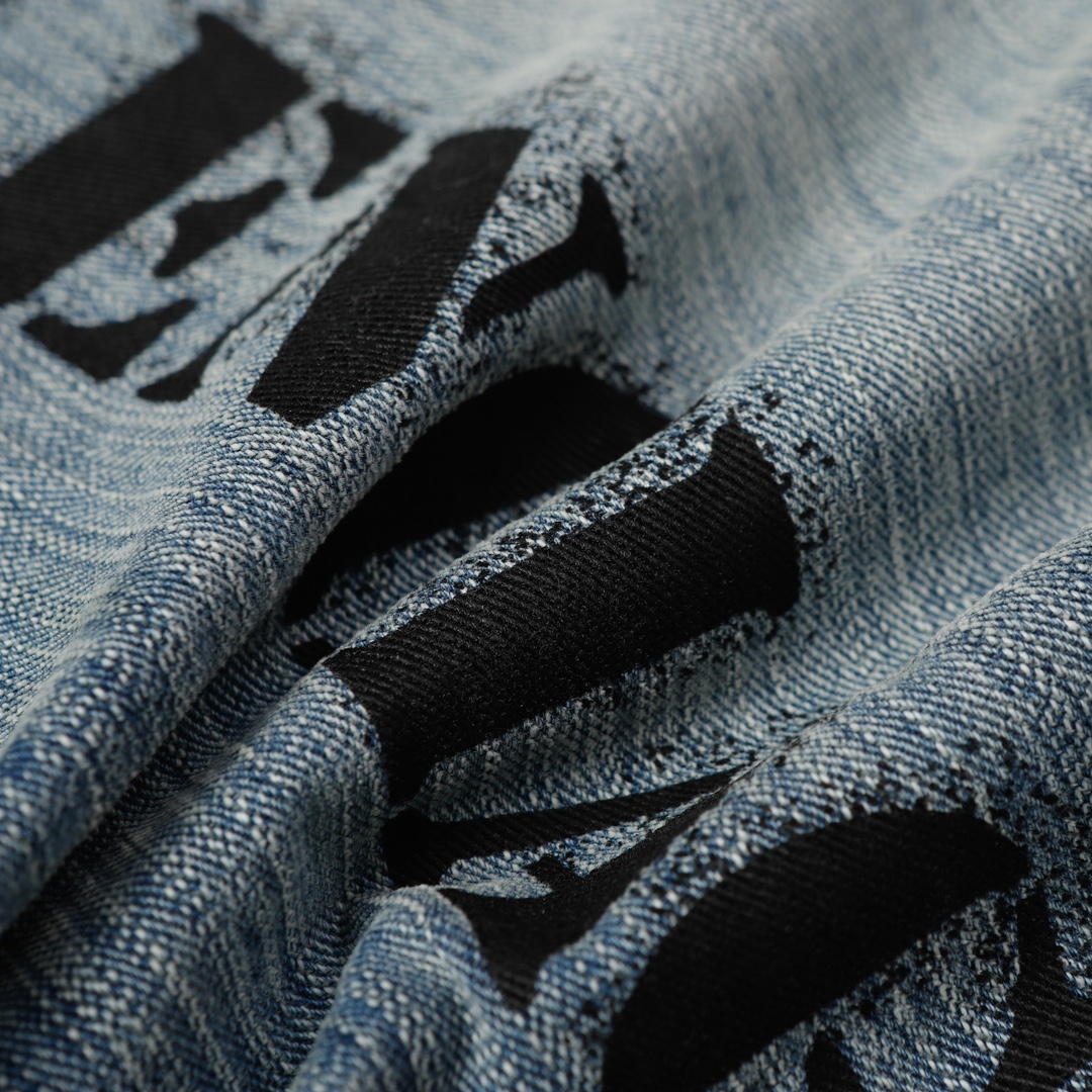 Balenciaga Paris Cowboy Fabric Clothing: Top-Class Gray Cotton with Old Shrub Wash. - 图片 5