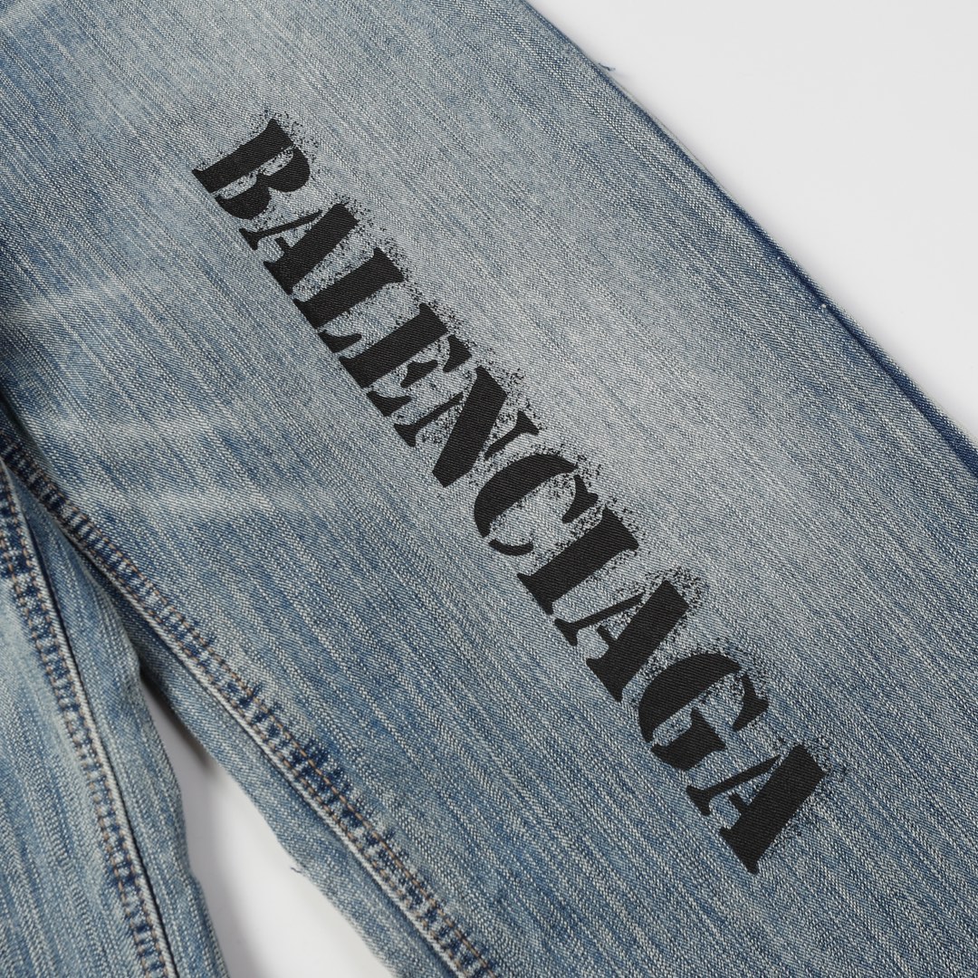Balenciaga Paris Cowboy Fabric Clothing: Top-Class Gray Cotton with Old Shrub Wash. - 图片 7
