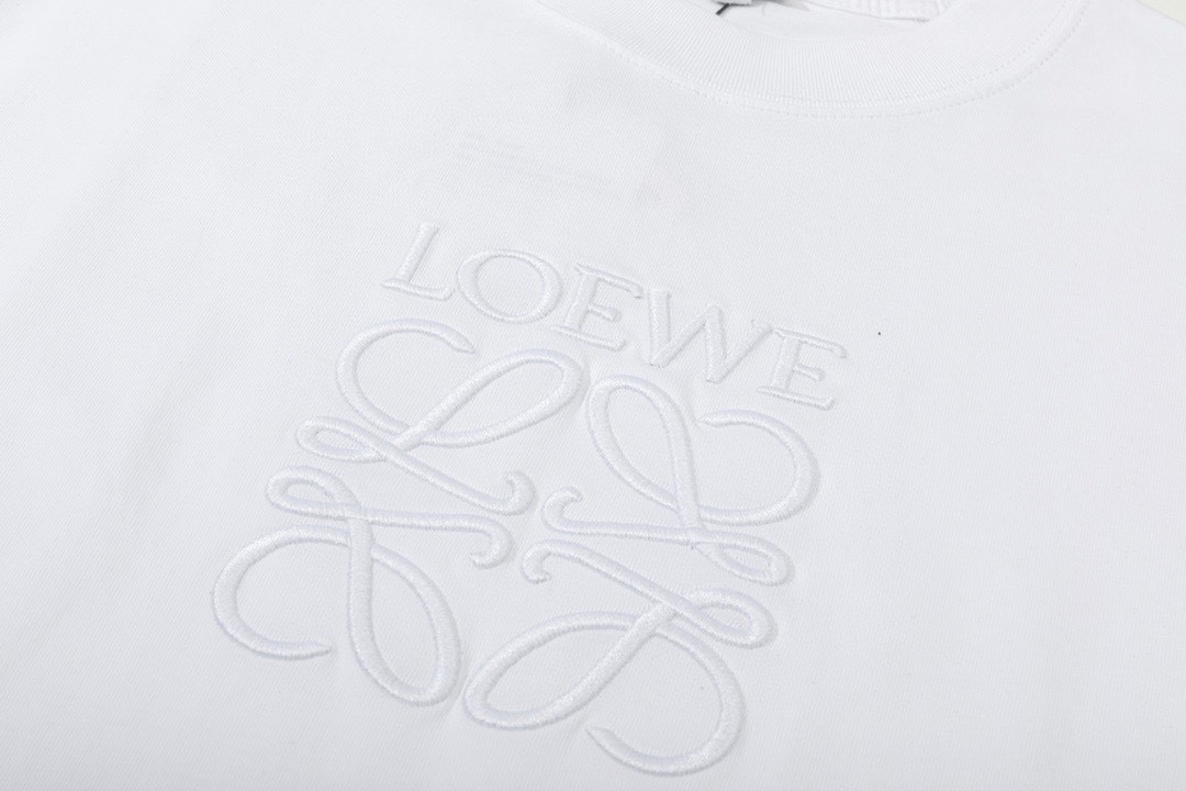 罗意威/Loewe 夏季新款 经典字母logo刺绣圆领短袖T恤