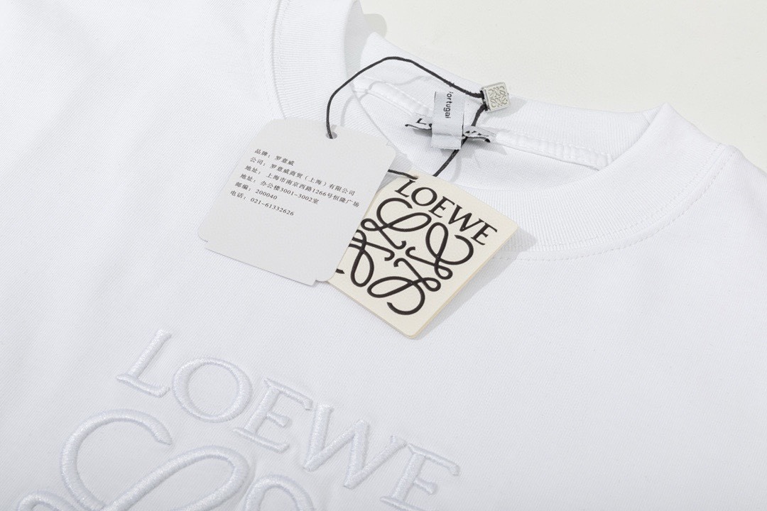 罗意威/Loewe 夏季新款 经典字母logo刺绣圆领短袖T恤