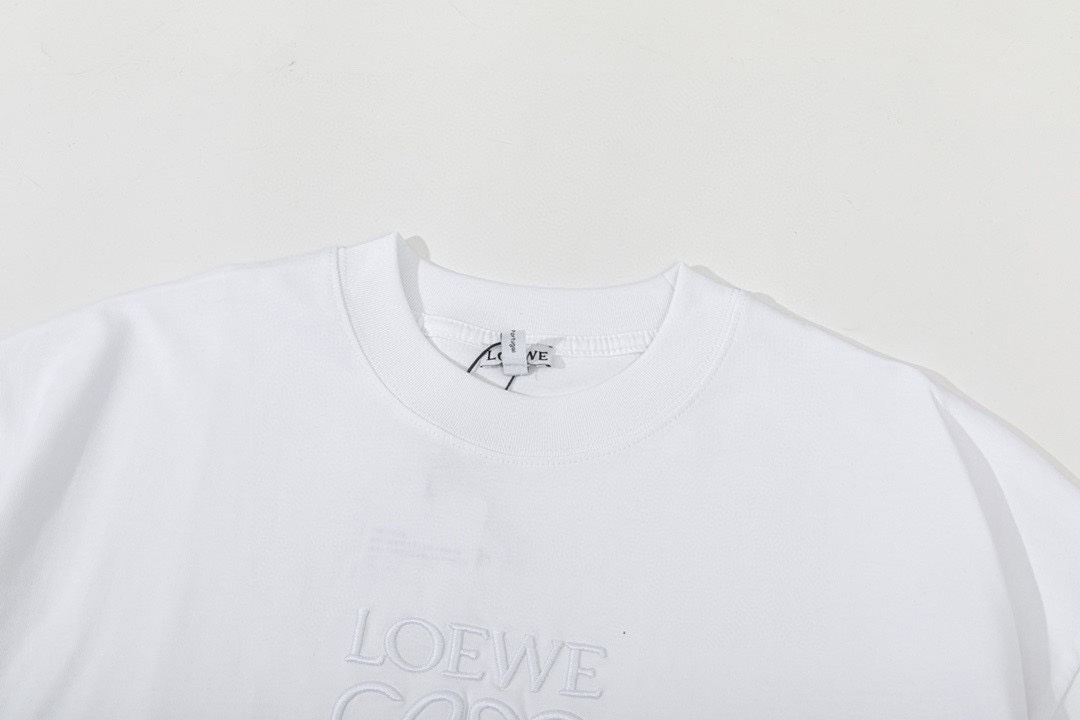 罗意威/Loewe 夏季新款 经典字母logo刺绣圆领短袖T恤