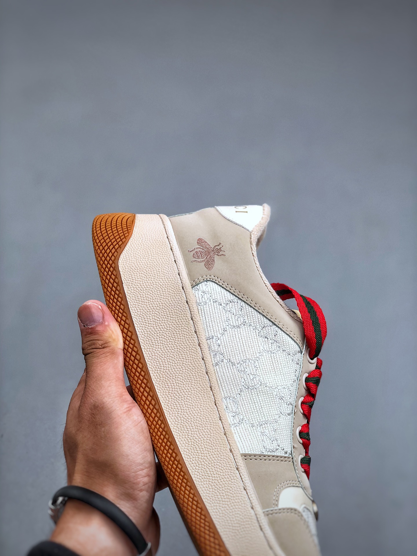 Gucci 轻奢单品 广东品质原厂 高奢古驰Gucci Screener GG High-Top Sneaker休闲潮鞋