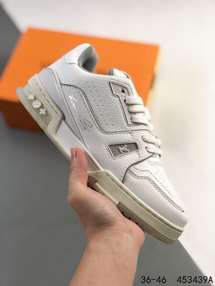 ️⃣️ 公司级！LVLVLV Trail Sneaker Low 休闲运动文化百搭篮球板鞋 致TPR光泽鞋底#耐弯折滴塑支持片#鞋垫嵌入超软脚感乳胶材质的篮球鞋 Size：如图所示ID：4531