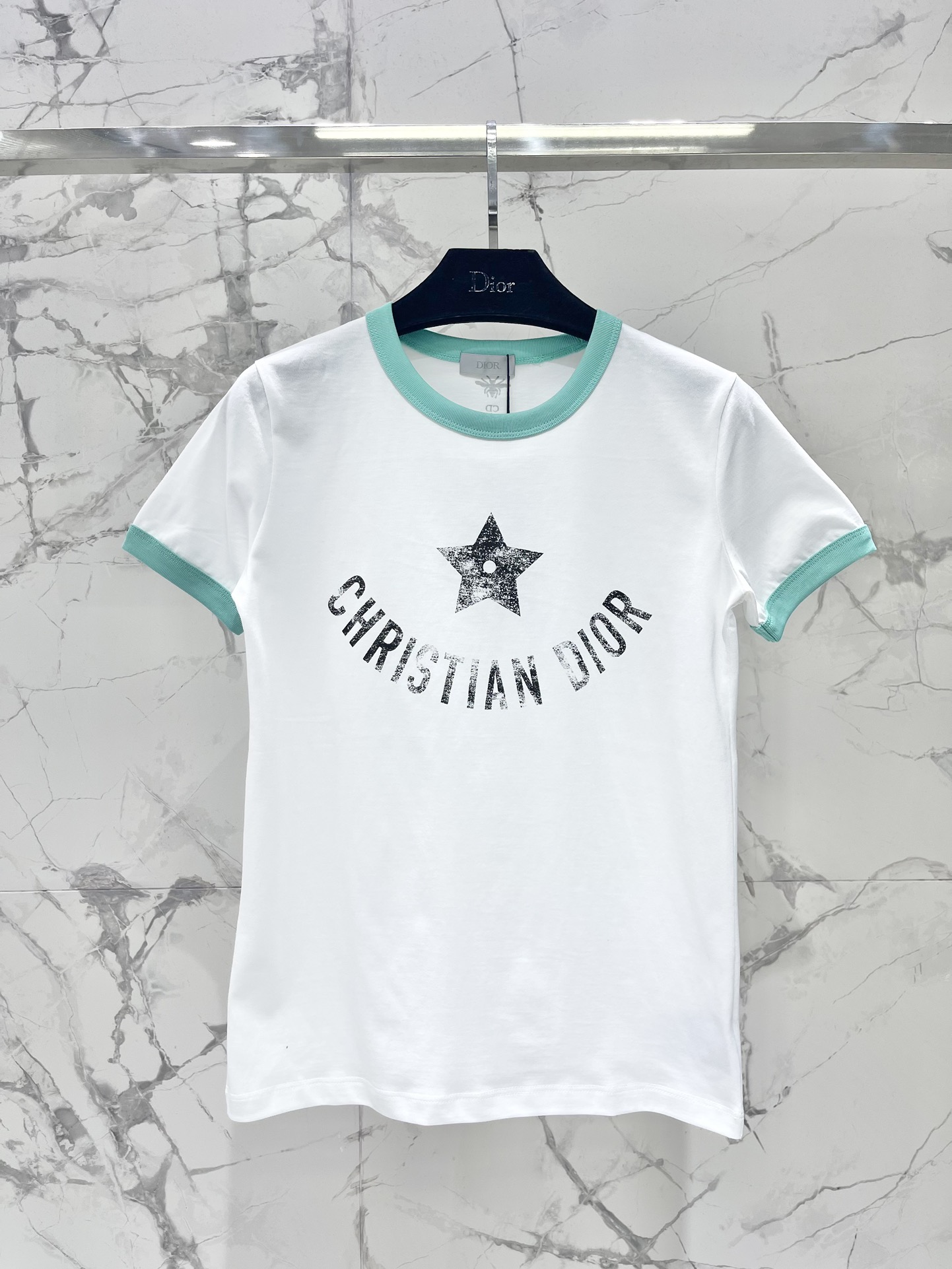 Dior Kleidung T-Shirt Drucken Baumwolle Frühling/Sommer Kollektion Fashion Kurzarm