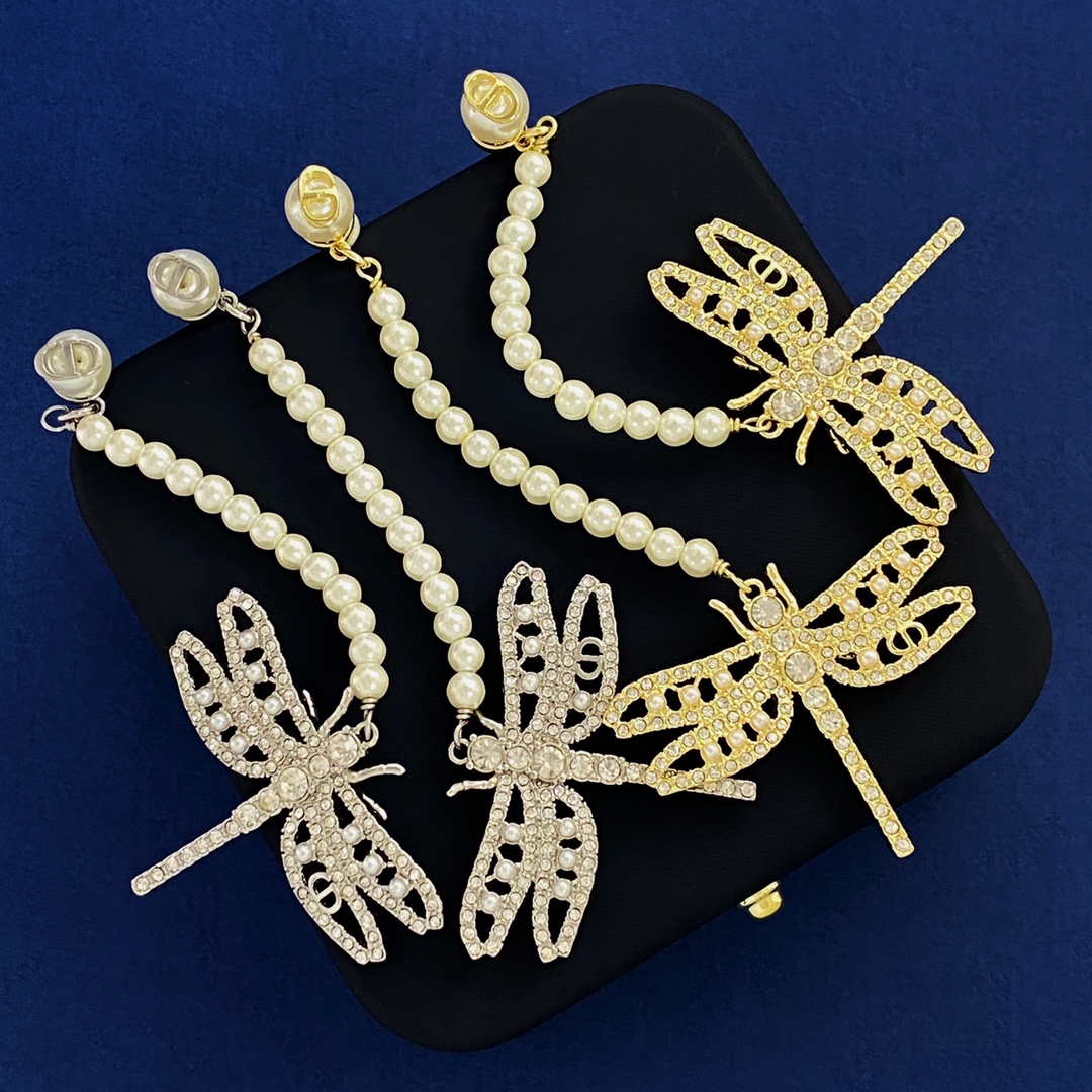 Dior Jewelry Earring Yellow Openwork Brass