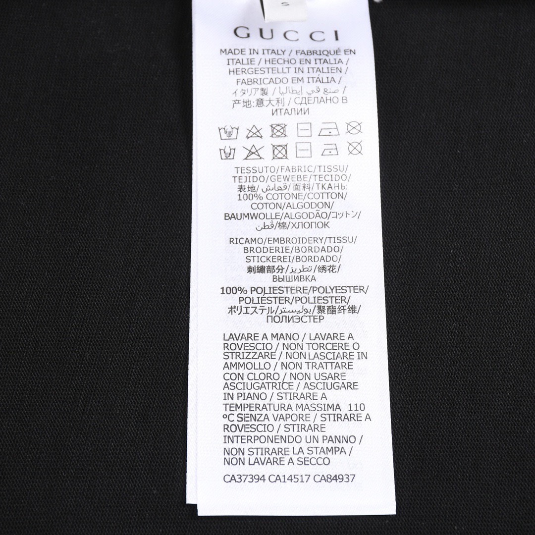 古驰/Gucci 夏季新款立体粉色字母刺绣圆领短袖T恤