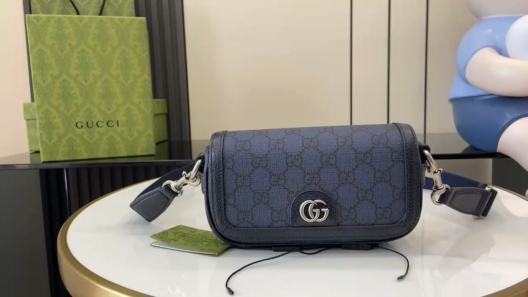 Gucci Ophidia Mini Bag Shoulder Bag Brown/PVC, 18.5cm - Model: 795466