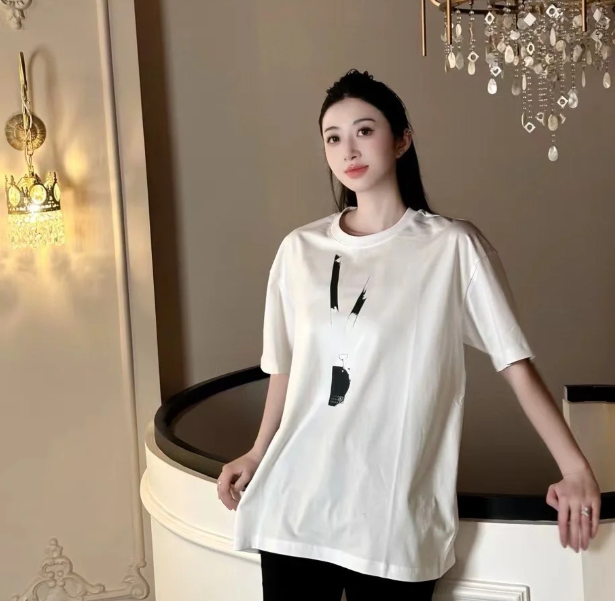 Balenciaga Clothing T-Shirt Black White Printing Unisex Combed Cotton Short Sleeve