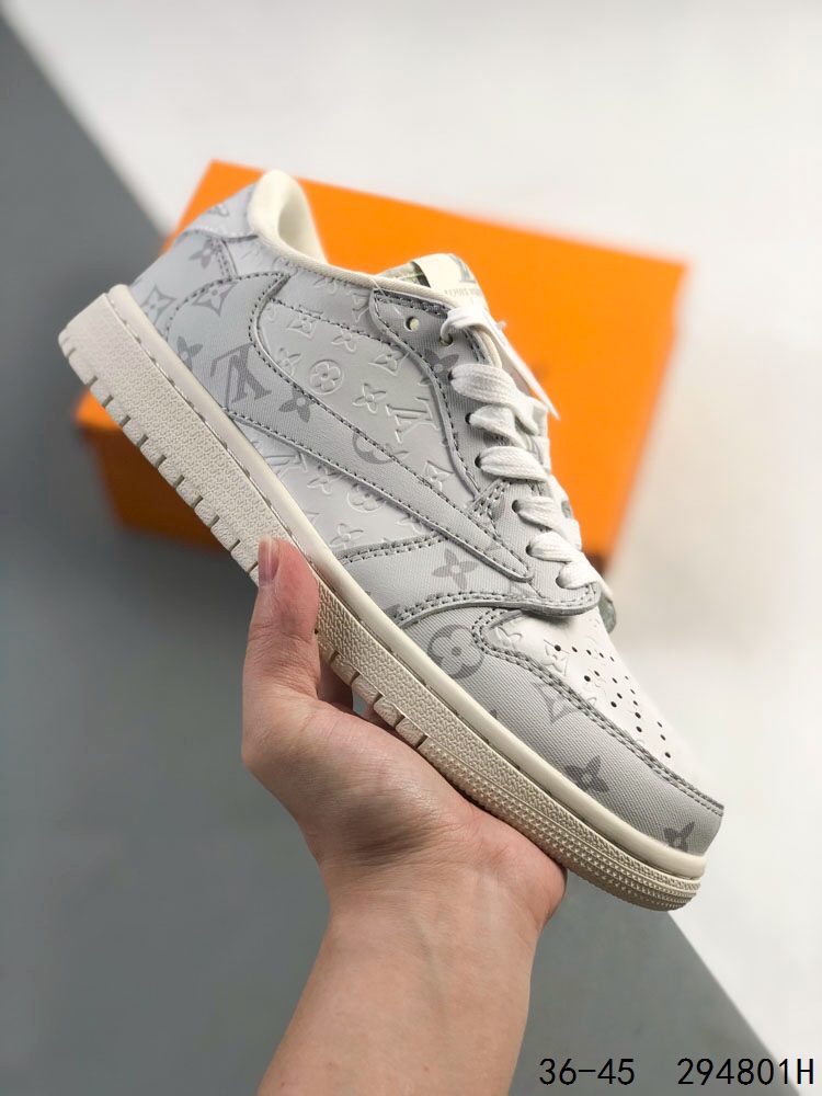 ️ 公司级真标带半码！JordanAir Jordan 1 Low AJ1 WH 乔1  LV联名 倒钩 低帮复古文化休闲运动篮球鞋。凭借出色的性能和吸睛的外观， Air Jordan直是风球场1