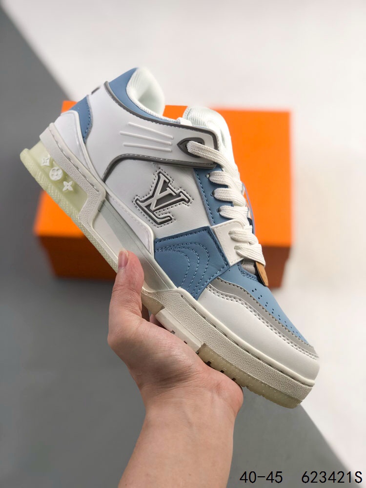 LVLVLV Trail Sneaker Low 休闲运动文化百搭篮球板鞋 致TPR光泽鞋底#耐弯折滴塑支持片#鞋垫嵌入超软脚感乳胶材质的篮球鞋 ID：623421S1