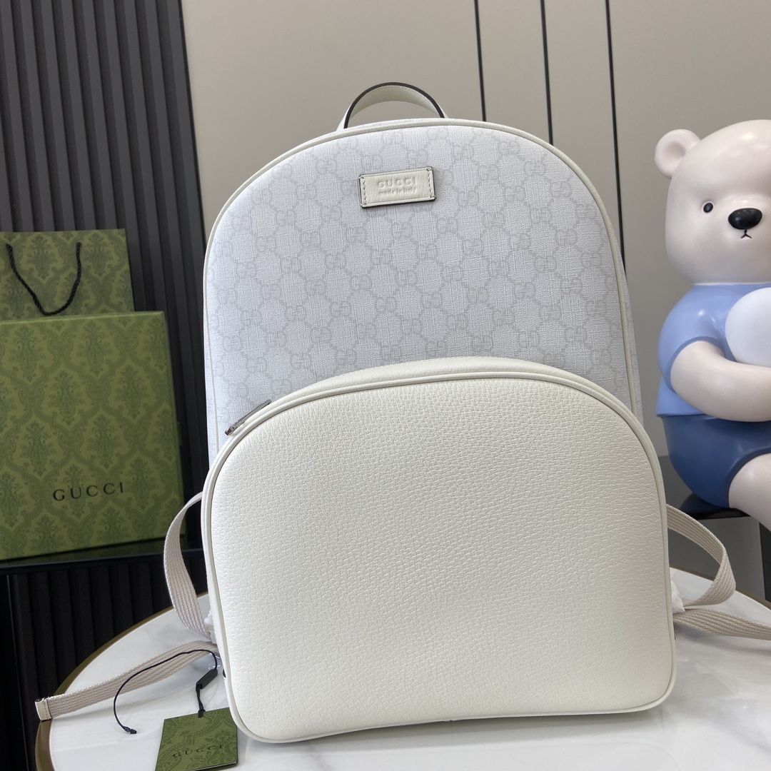 Gucci Backpack, White PVC Medium Backpack, Stylish and Functional 40cm 1 i1719754139 2647 0