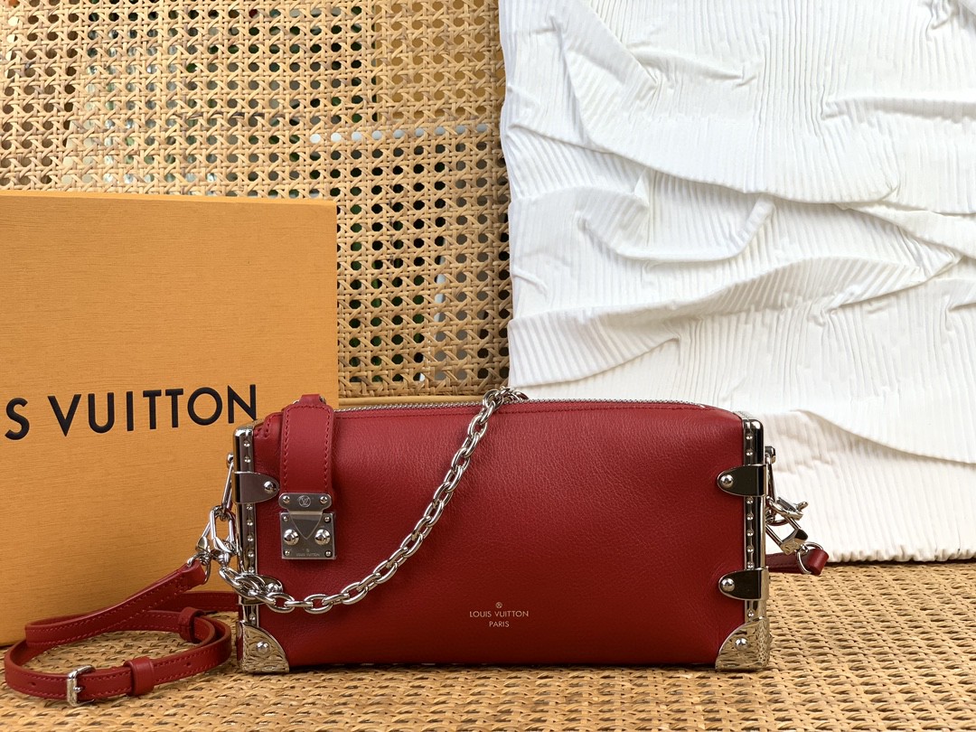 Louis Vuitton Taschen Handtaschen Rot Rindsleder Ketten M25445