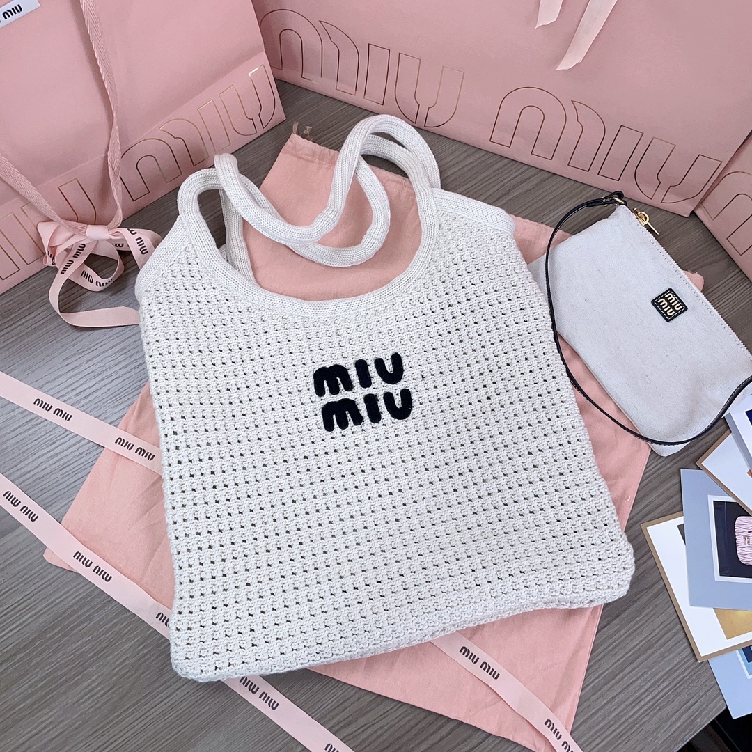 Miu Miu Knitted Tote Bag with Detachable Pouch - Lightweight & Spacious 10 i1719968938 5167 8