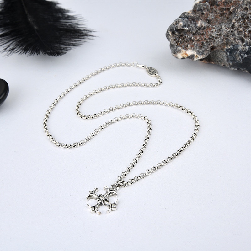 Chrome Hearts ch剋罗心十字架项链潮人个性朋克男女项链吊坠 毛衣链饰品