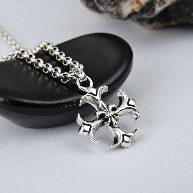 Chrome Hearts ch剋罗心十字架项链潮人个性朋克男女项链吊坠 毛衣链饰品