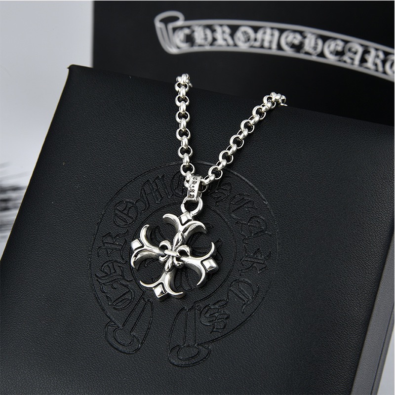 Chrome Hearts ch剋罗心十字架项链潮人个性朋克男女项链吊坠 毛衣链饰品