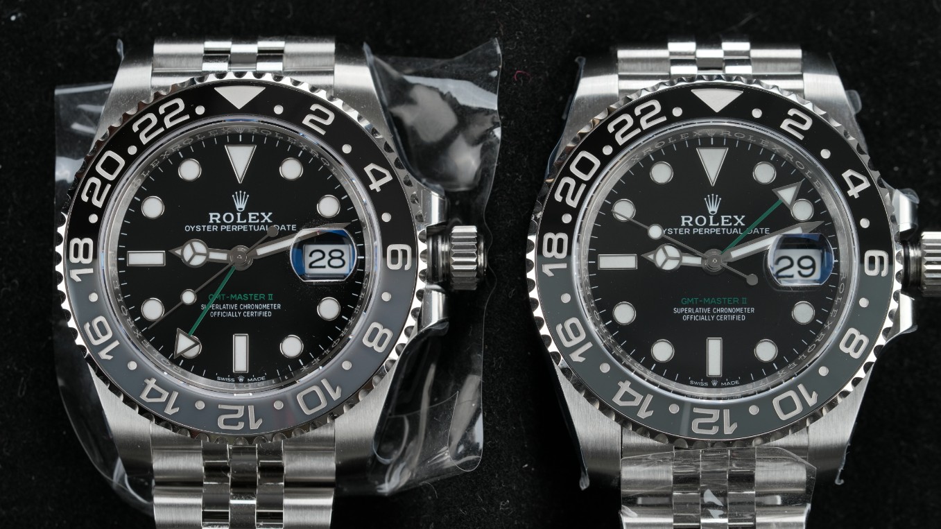 Cuadro comparativo original. Comparación de autenticidad y falsedad del anillo de huevo preservado 126710. El…