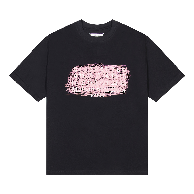 Balenciaga Clothing T-Shirt Black Pink White Printing Unisex Combed Cotton Short Sleeve
