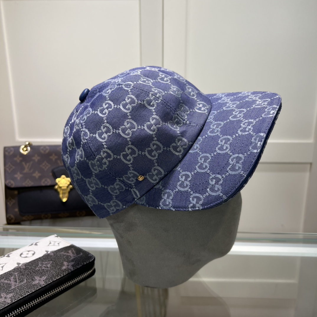 Gorra de béisbol original clásica de Gucci, versión con hebilla de acero, molde abierto 1:1, lona original + cuero de p…