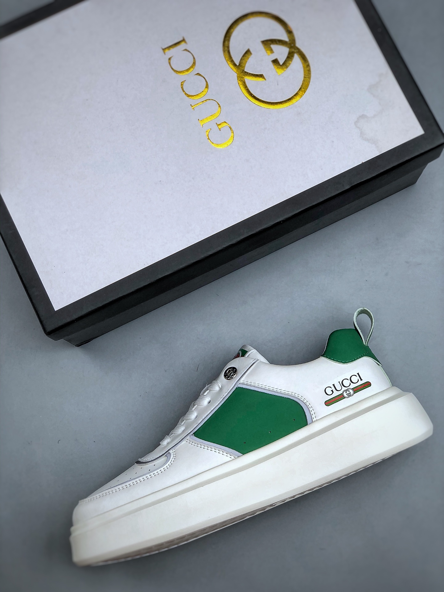 Gucci 轻奢单品 广东品质原厂 高奢古驰Gucci Screener GG High-Top Sneaker休闲潮鞋系列