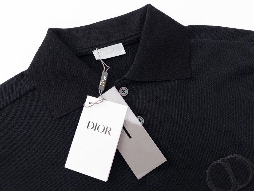 迪奥/Dior 夏季新款CD刺绣logo翻领短袖polo衫