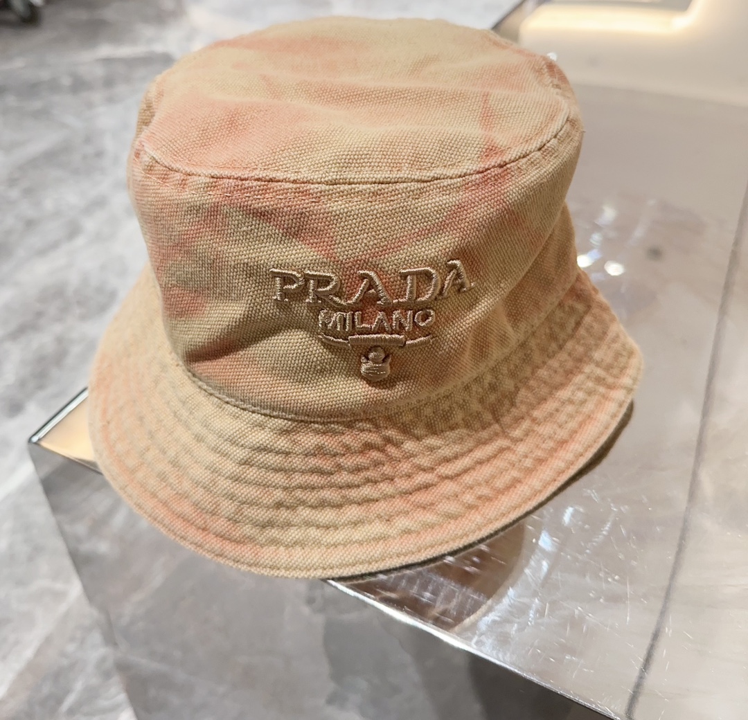 Prada Hats Bucket Hat Embroidery