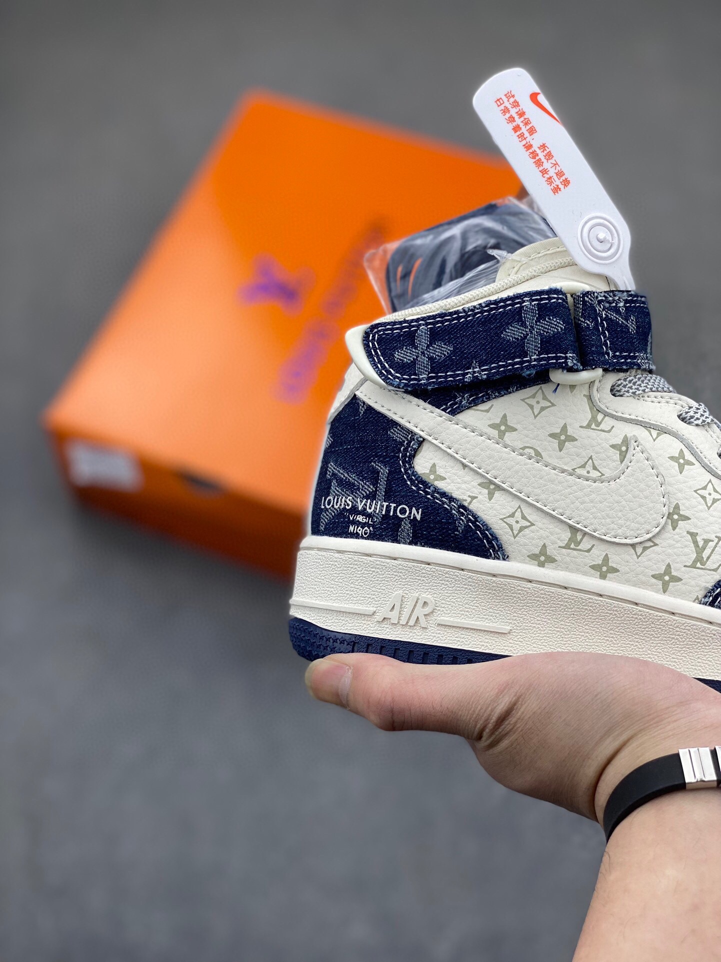 Nike Air Force 1 '07 Low Louis Vuitton Blue Denim Sneakers 6 i1720209641 4885 4