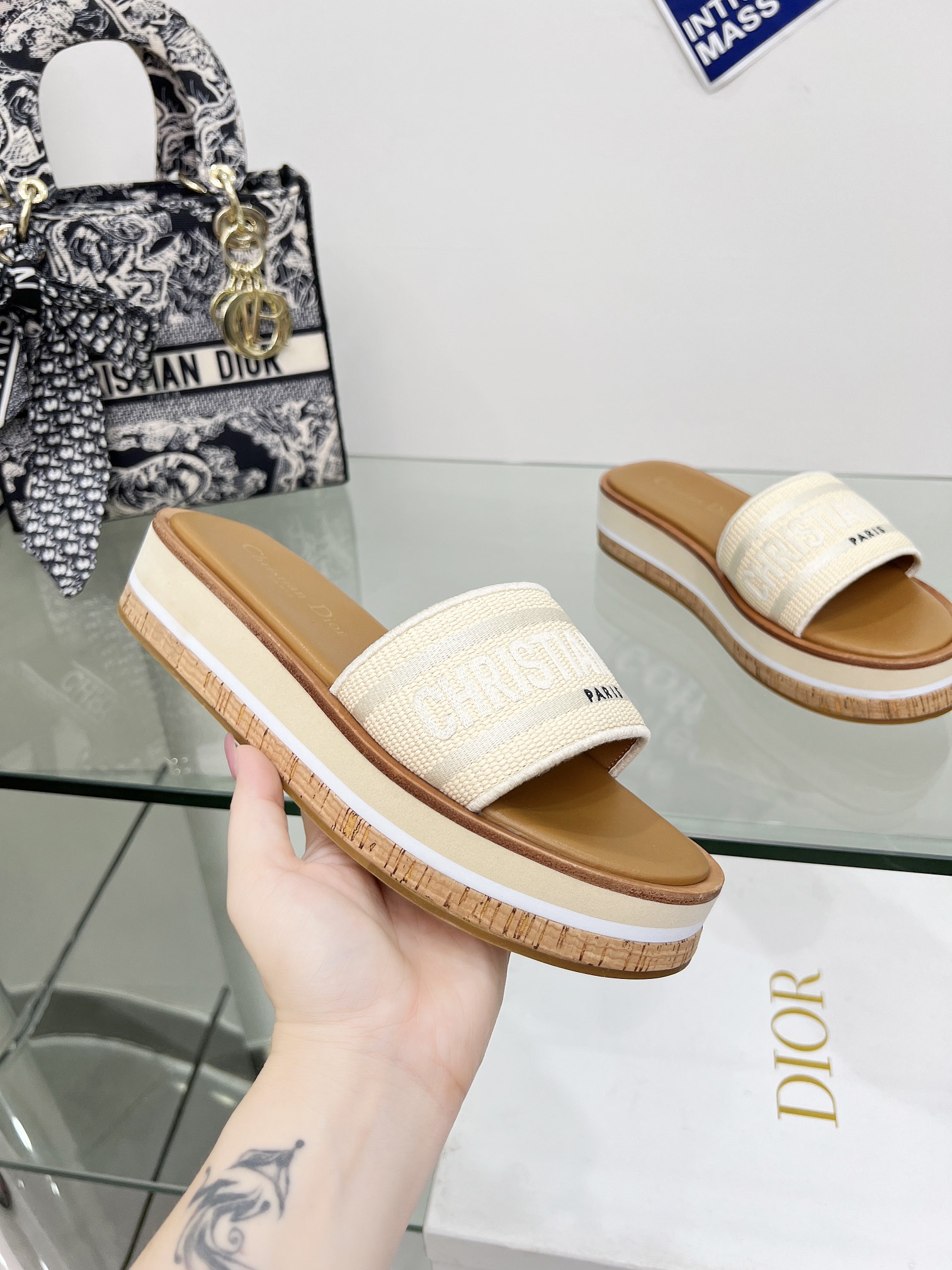 Dior Store
 Shoes Slippers Pink Embroidery Calfskin Cotton Cowhide Genuine Leather Rubber Fall Collection Fashion Casual