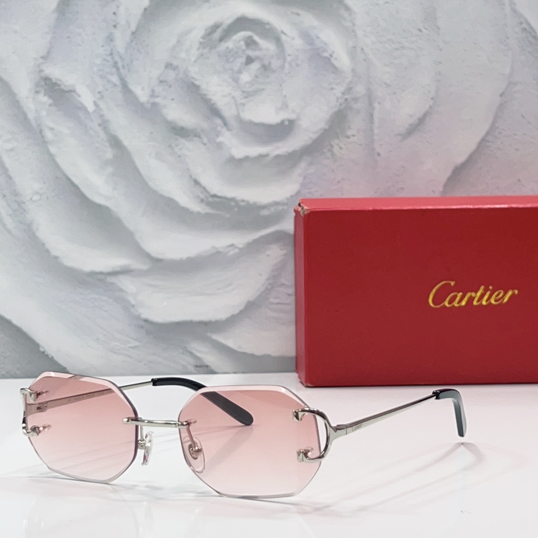 Cartier 无框 眼镜 金属 多边形
