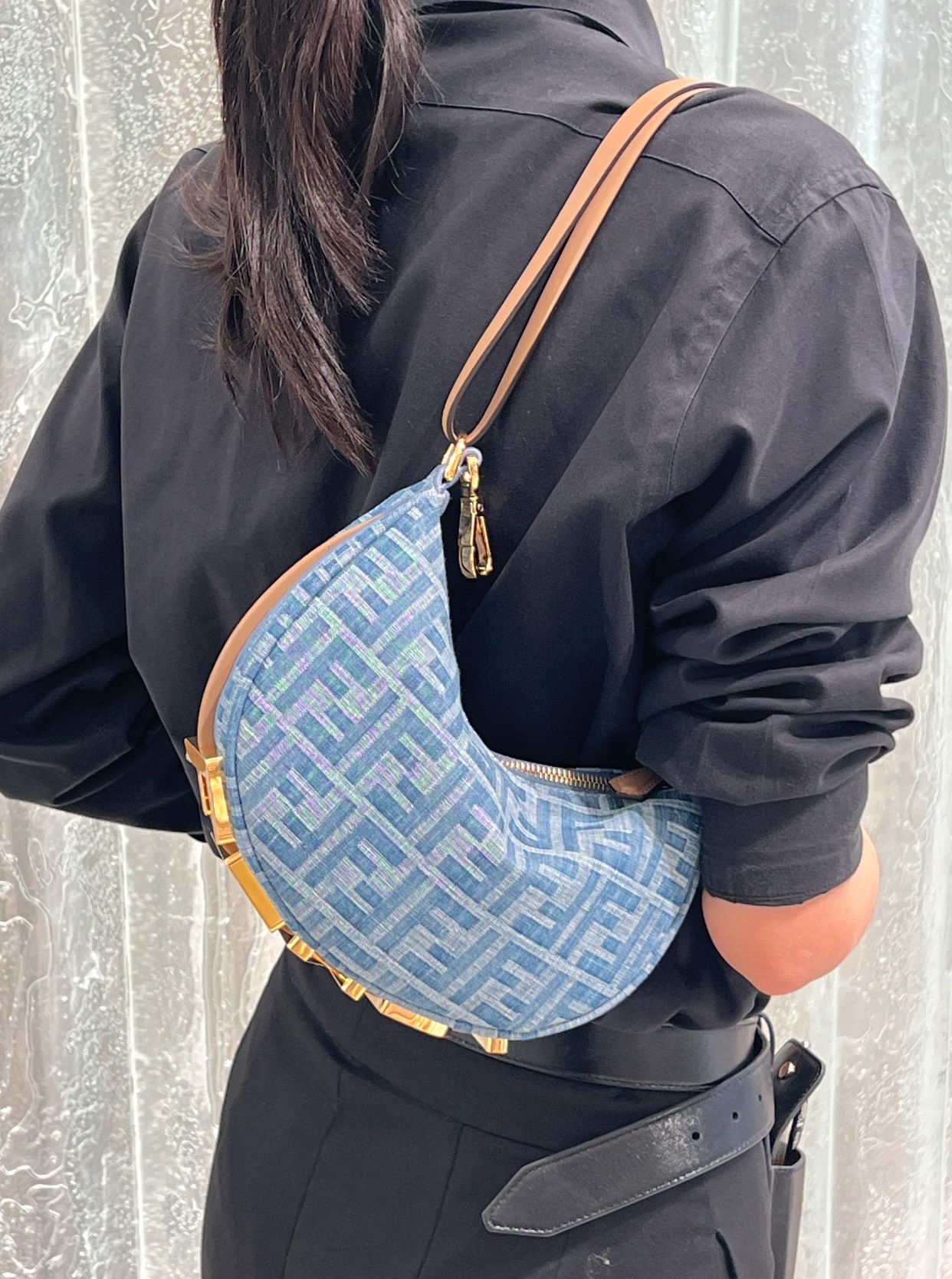 Fendigraphy mini mini crescent bagF6352