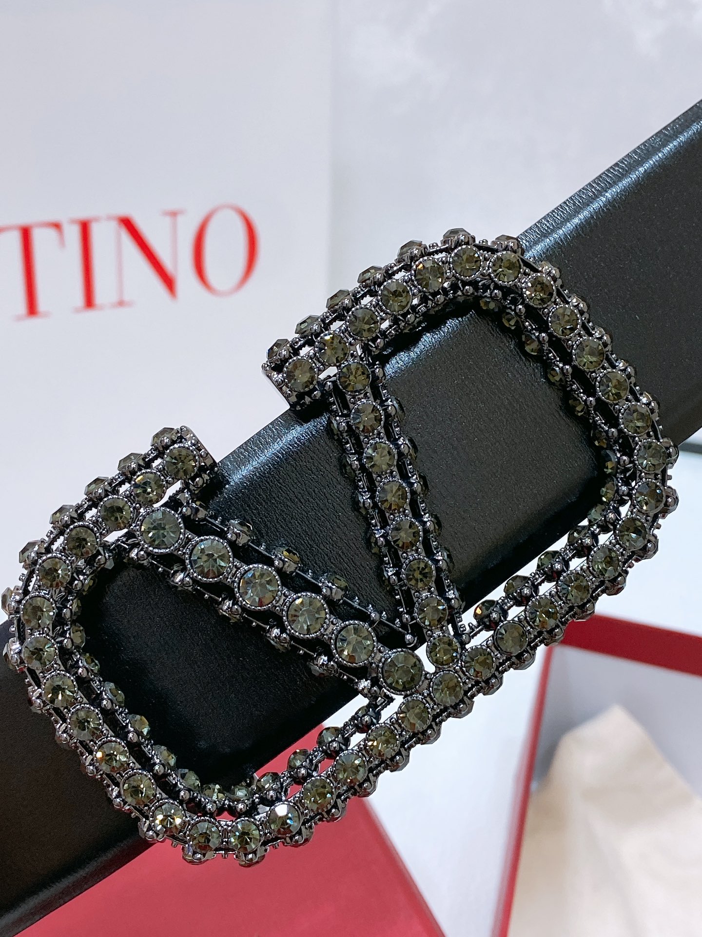 [Valentino Belts] ValentinoBrass VLOGOSIGNATUREOuter metallic calfskin