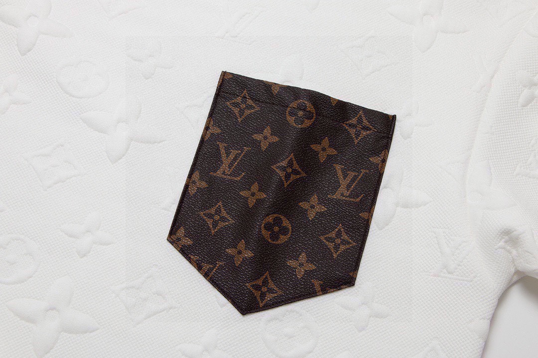 路易威登/Louis Vuitton 夏季新款 高端品质独家定制 lv压花字母logo圆领短袖T恤