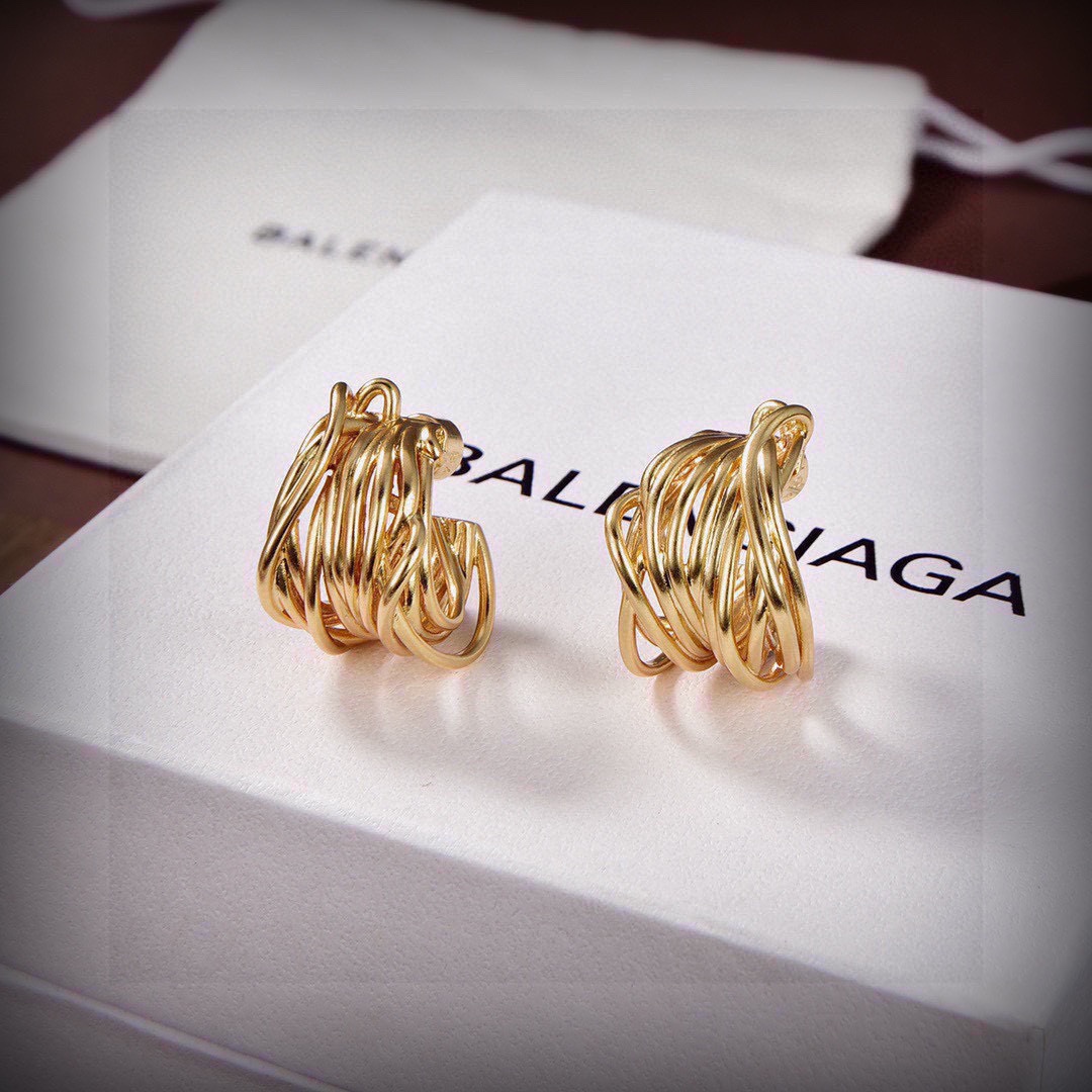 Best Quality Designer
 Balenciaga Jewelry Earring Yellow Brass