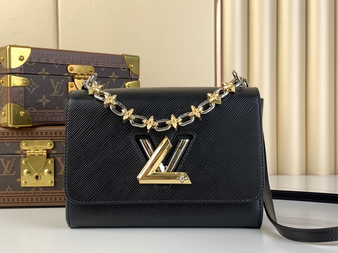 Replica kopen
 Louis Vuitton Tassen handtassen Zwart Epi Lentecollectie LV Twist M24044