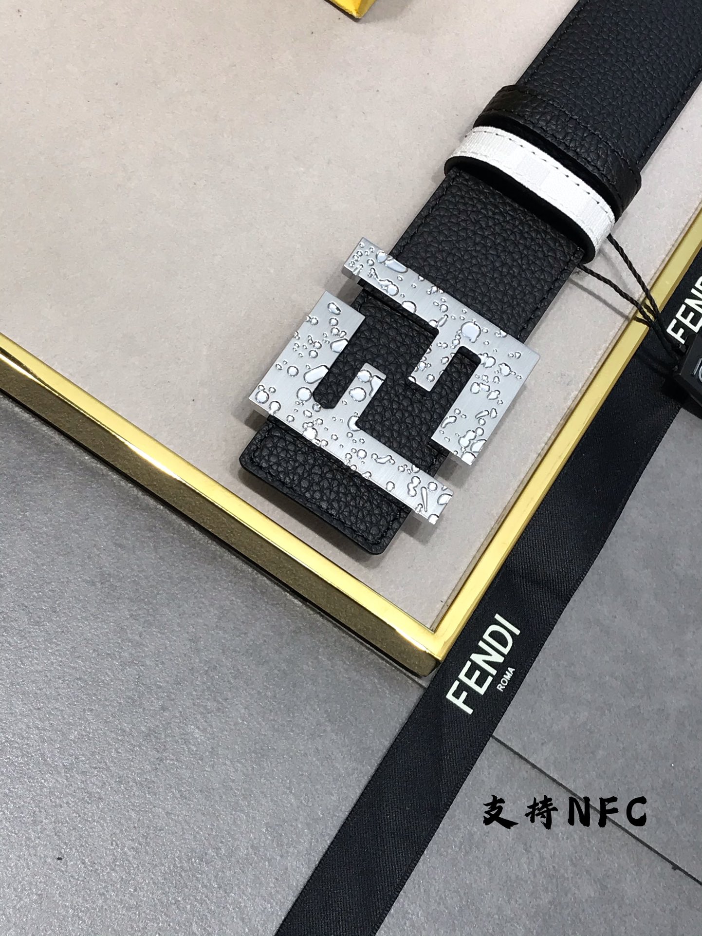 新款 FD 宽38 MM 支持NFC 芯片扫描标志造型皮带