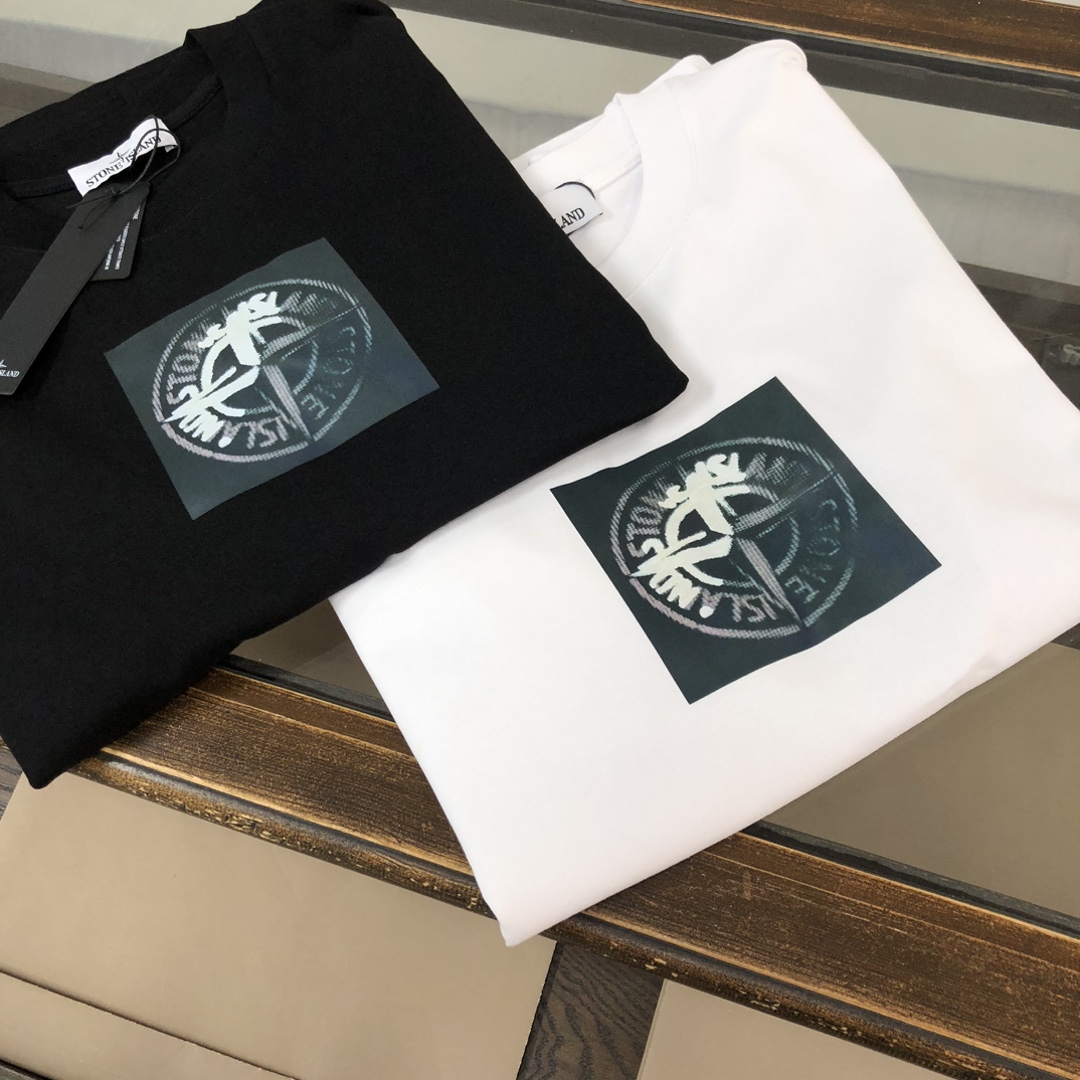 Stone Island Custom Cotton T-Shirts: Unique Design, Comfortable Fit, Various Sizes & Colors - 图片 2