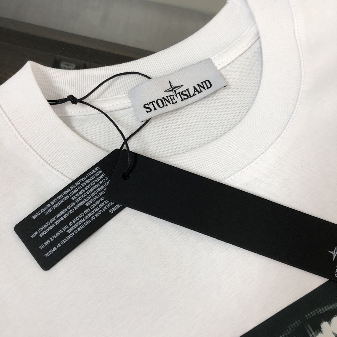 Stone Island Custom Cotton T-Shirts: Unique Design, Comfortable Fit, Various Sizes & Colors - 图片 4