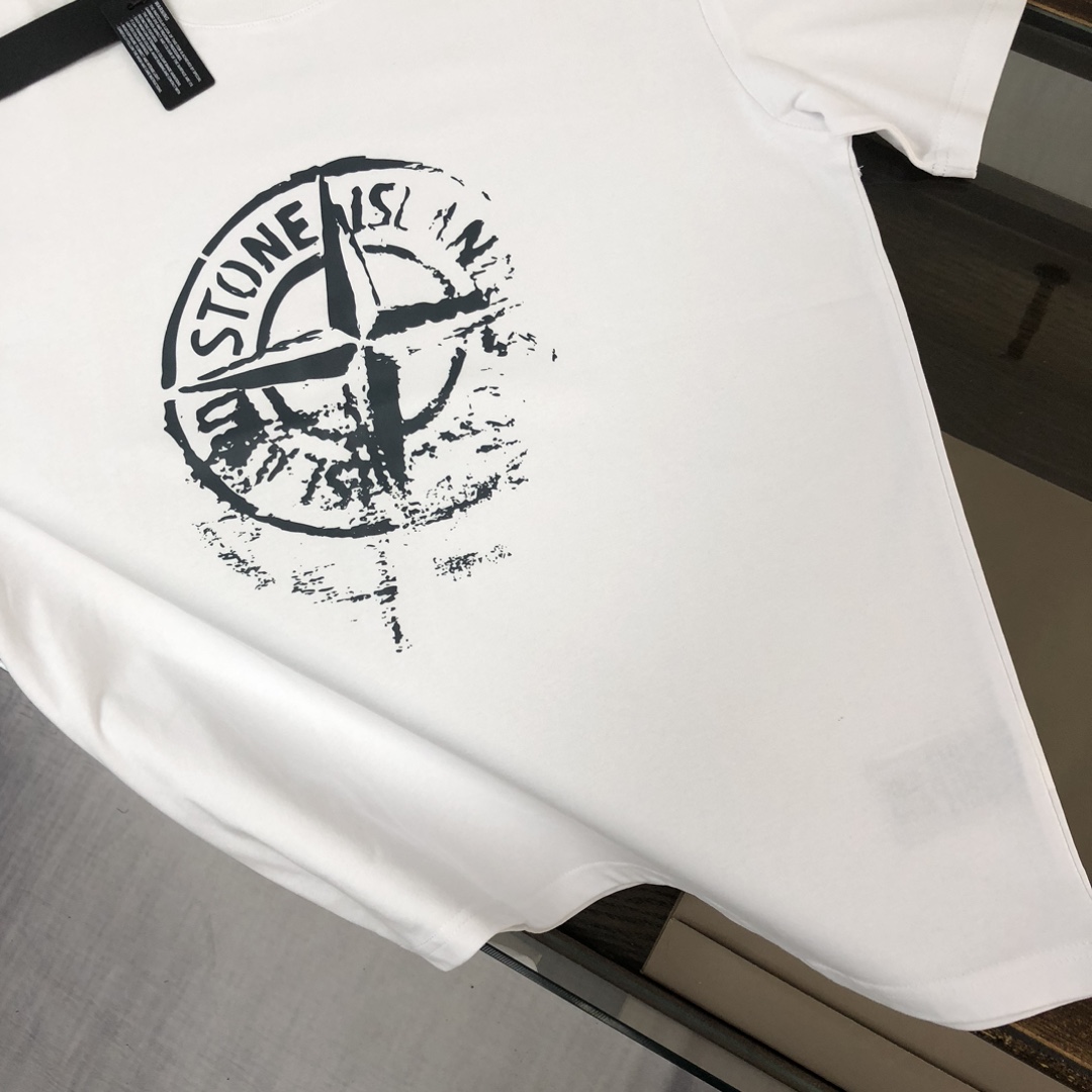 “Stone Island Custom Cotton T-shirts: Original Design, Comfortable Fit, Various Sizes Available” - 图片 7